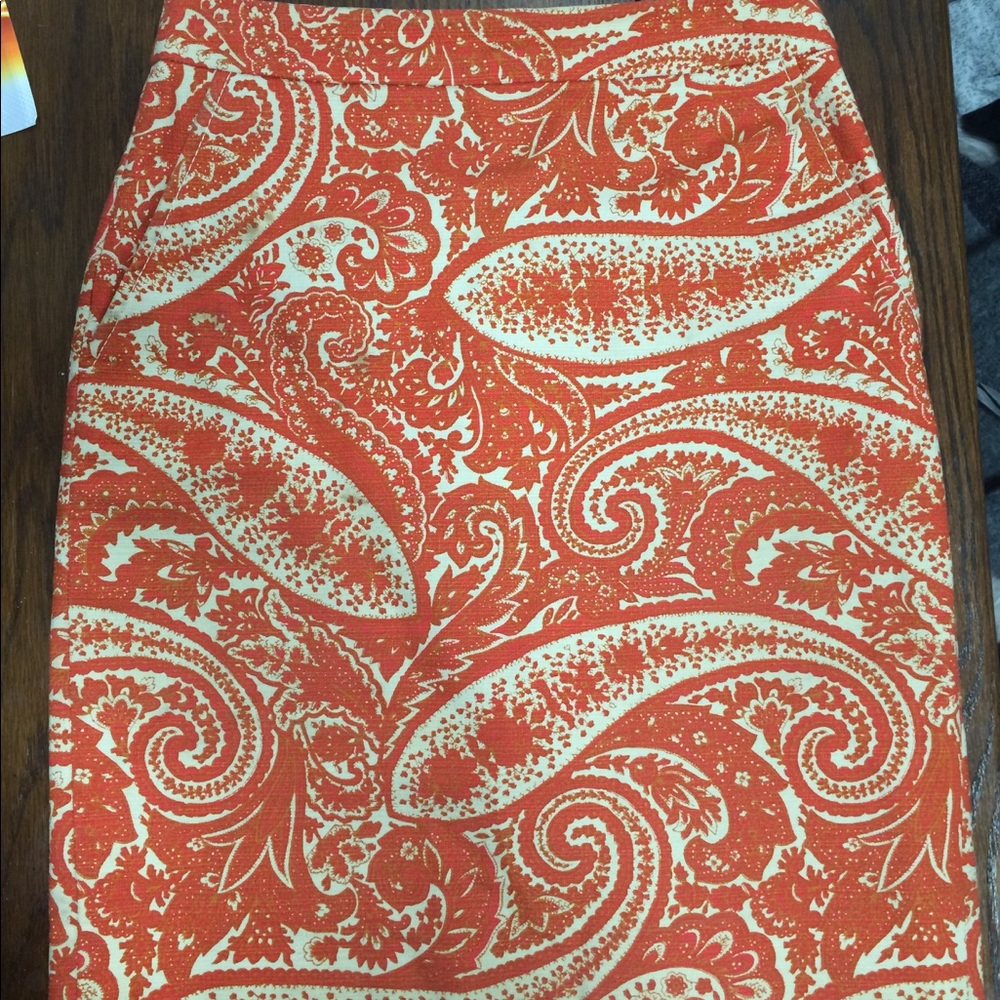 J Crew Pencil Skirt Paisley